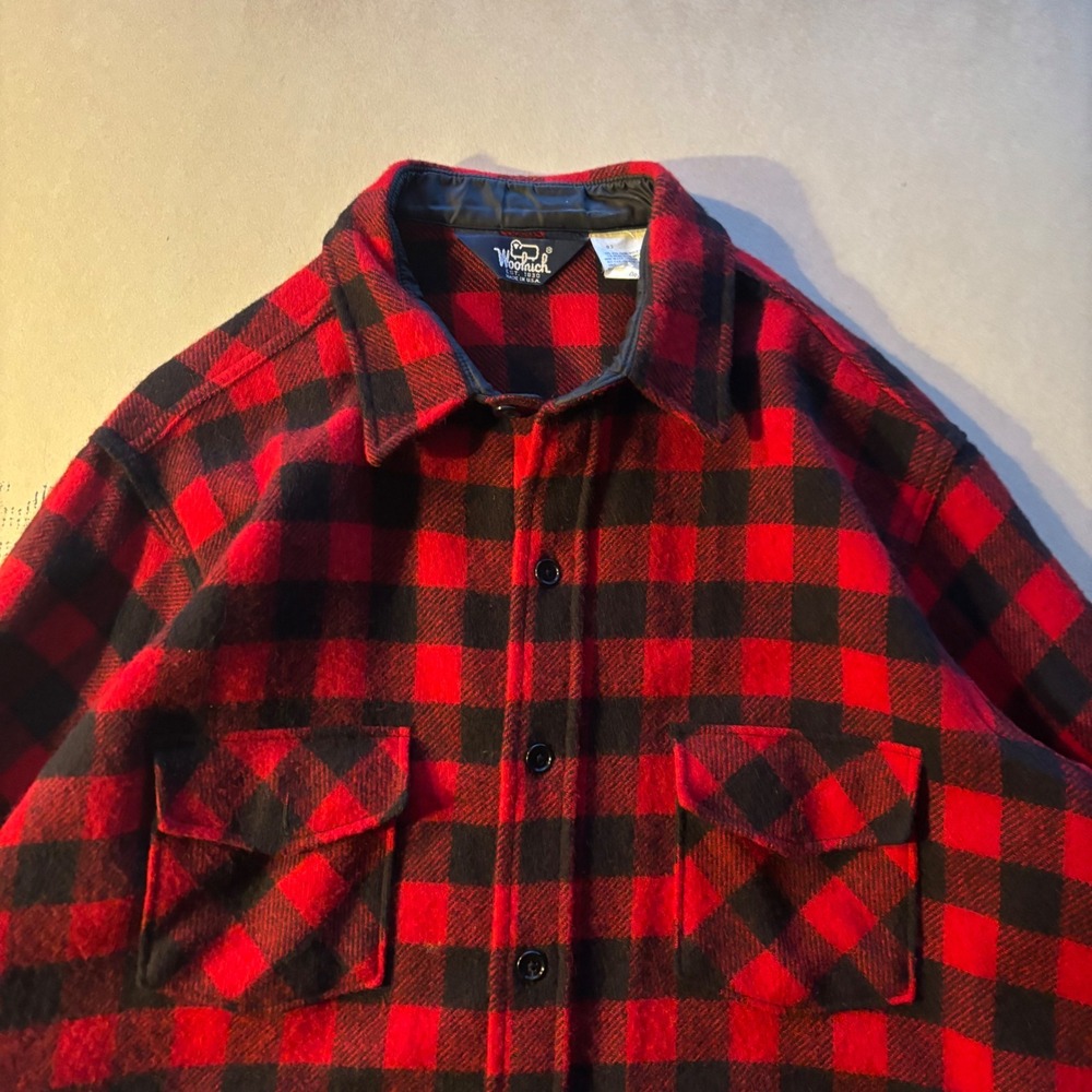 Vintage Woolrich Plaid Wool Button‎ up Shirt